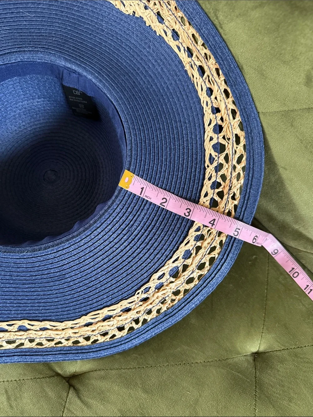 Navy Blue Wide Brim Beach Hat